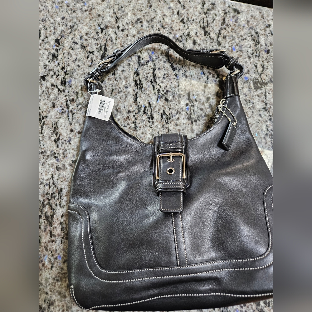 Vintage Coach Black Leather Shoulder Bag - NWT